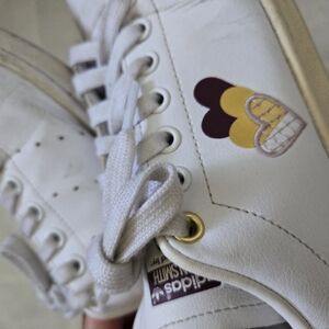 Adidas White Sneakers with Heart Detail